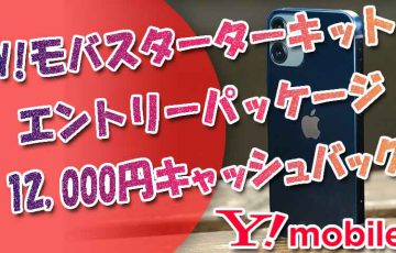 Y!モバイルスターターキット(エントリーパック)12,000円現金キャッシュバック特典